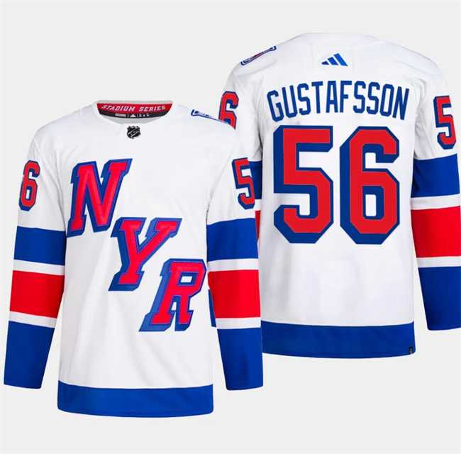 Men%27s New York Rangers #56 Erik Gustafsson White 2024 Stadium Series Stitched Jersey Dzhi